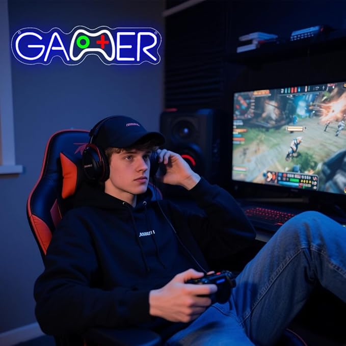 Gamer Neon Sign, Gamepad Shaped Dimmable LED Light Signs - Image 2