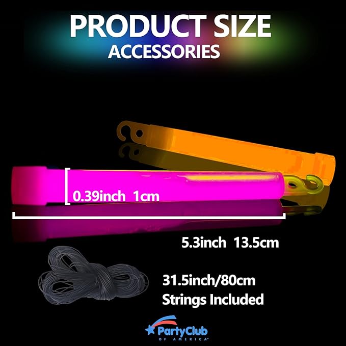 Premium Glow Fever Bulk Ultra Bright Multi Color Glow Sticks Emergency Light - Image 2