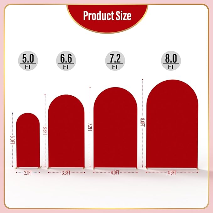 LEBENGURU Upgraded 6FT Wedding Arch Cover, Round Top Chiara Stand Covers - Image 4
