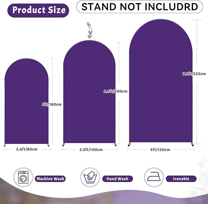 7.2FT Purple Arch Backdrop Cover - Image 4