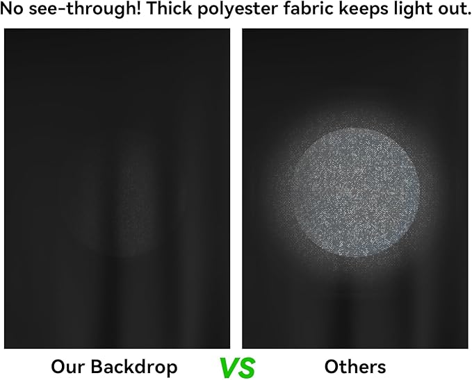 12x10 FT Black Backdrop Background, 100% Polyester Photography Backdrop Screen - Image 5