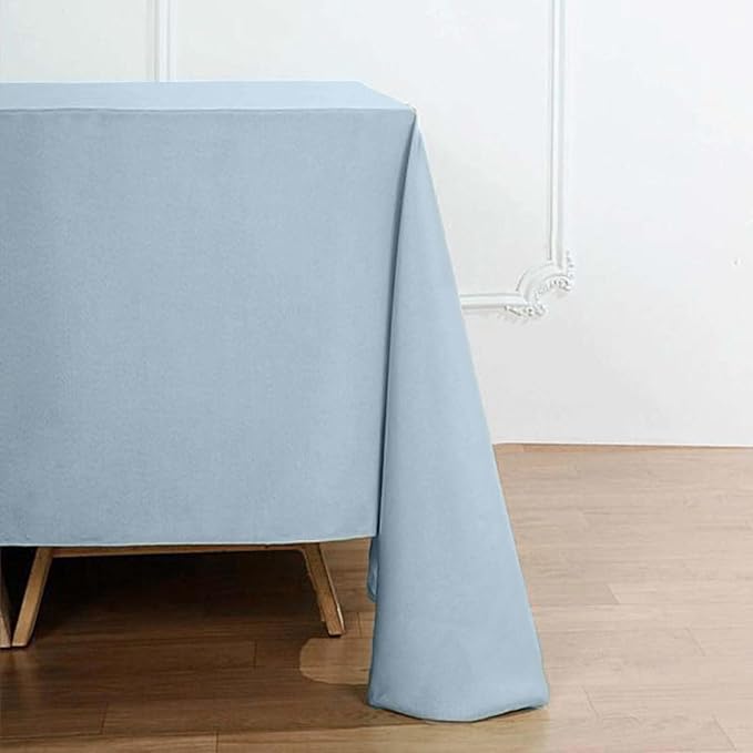 Efavormart 90" Dusty Blue Wholesale Linens Polyester Square Linen Tablecloth - Image 9