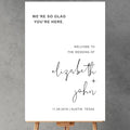 Minimalist Wedding Welcome Sign, Modern Wedding Welcome Sign, Welcome Sign by Custom