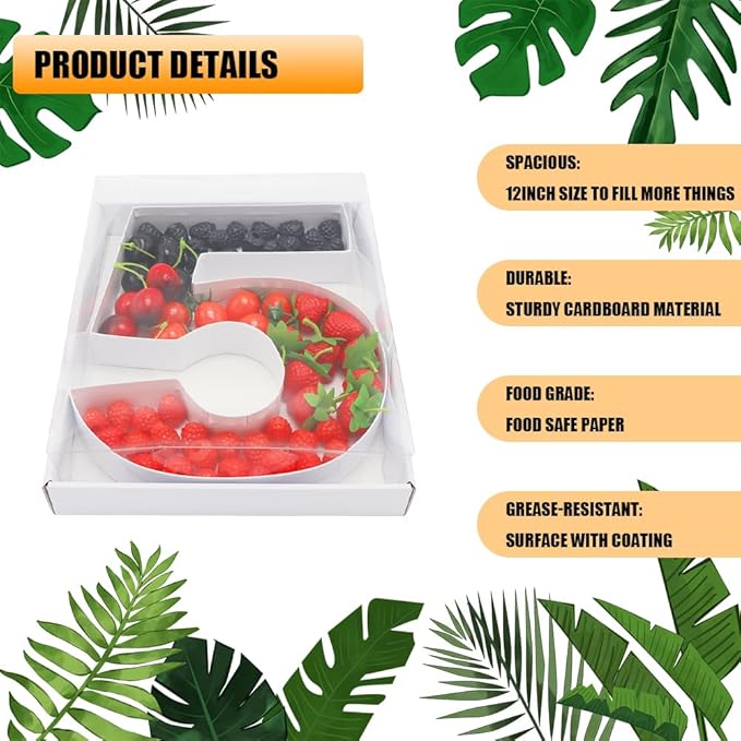 12" Fillable Cardboard Number Charcuterie Gift Cupcake Box - Image 3