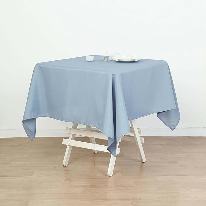 Efavormart 70" Square Linens Dusty Blue Wholesale Linens Polyester Square Linen - Image 2