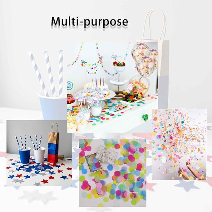 Blue Yellow and Gold Glitter Star Confetti - Image 3