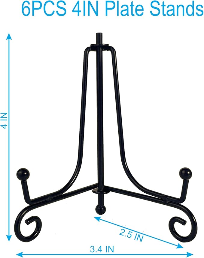 6PCS Premium Black Iron Plate Stands - Image 2