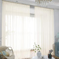 Window Beige Sheer Curtains 145 Inches Long 2 Panels Sheer Curtain Basic Rod by L%26TEC
