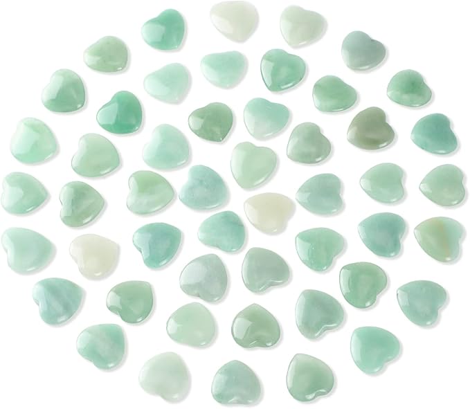 Gerrii 50 Pcs Heart Healing Stone Bulk Quartz Heart Inspirational Stones Gift by Gerrii