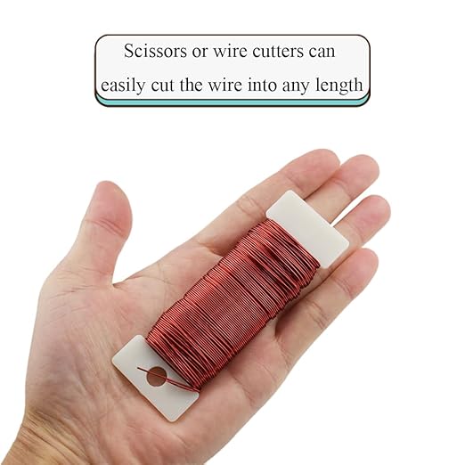 HAHIYO 22Gauge Red Metal Floral Wire - Image 3