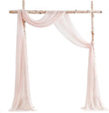 Floroom Wedding Arch Draping Fabric 2 Panels 20Ft Blush Chiffon Fabric Drapes by Floroom