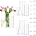 Set of 12 Pcs Glass Cylinder Vases by PNJHDZ
