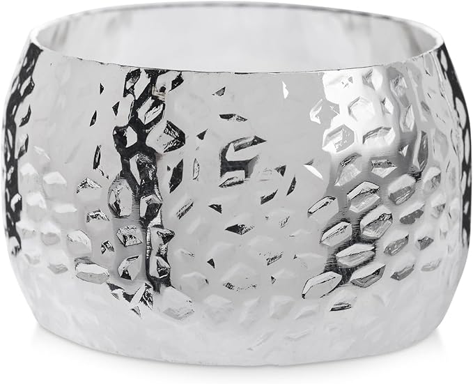 Farmlyn Creek Silver Napkin Rings Set of 12-1.8 in Round Polished Zinc - Image 7