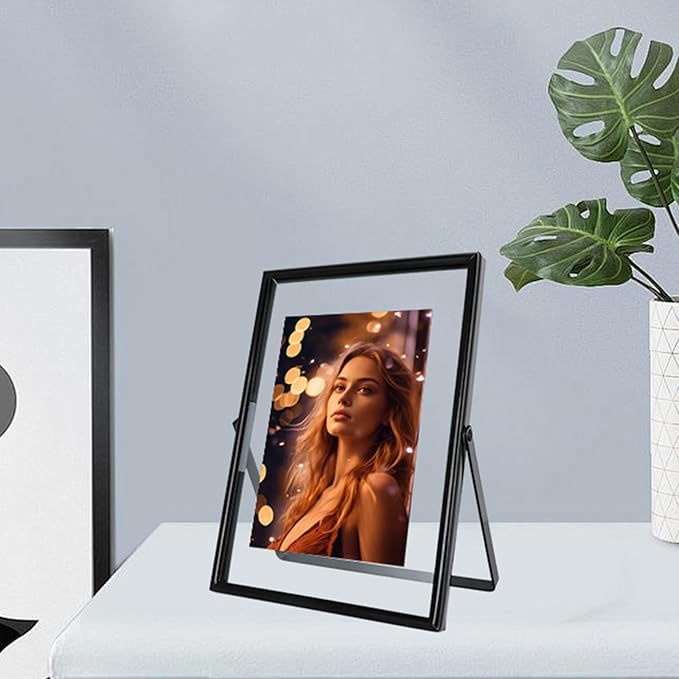 Black Floating Frame, For Picture 4x6, Tabletop Shelf Photo Frame, Classy Gift - Image 8