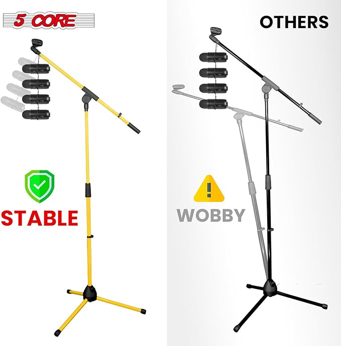 5 Core Tripod Mic Stand Floor Adjustable 18 to 72 Inches Sturdy Boom Arm Holder - Image 7