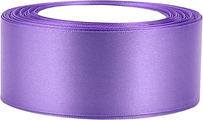 Light Purple Solid Satin Ribbon 1-1/2 Inch 25 Yards Solid Polyester Fabric - Image 3