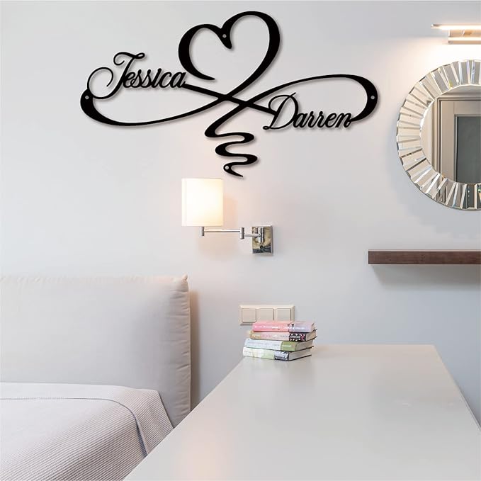 Personalized Infinity Symbol, Metal Love Sign, Love Sign Infinity Heart Sign - Image 5