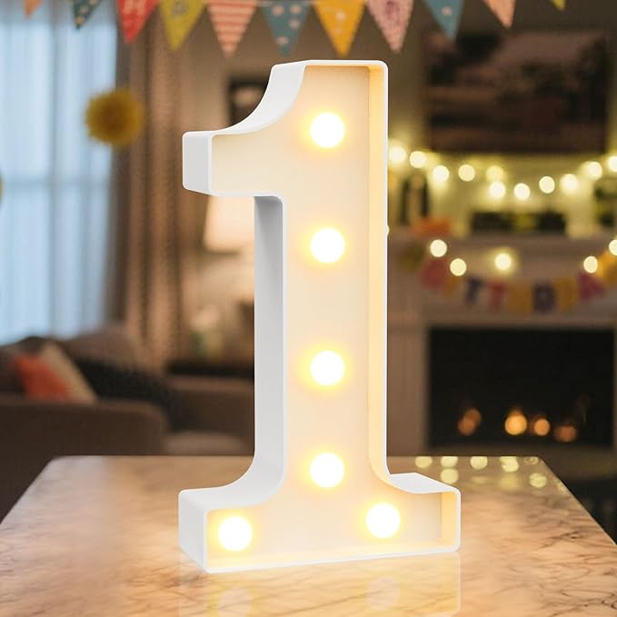 LED Marquee Light Up Numbers Sign by NANXU