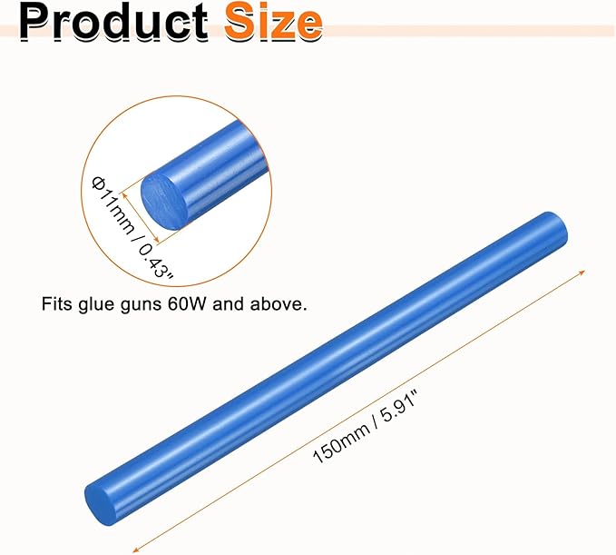 HARFINGTON 10pcs Hot Glue Sticks 0.43" Dia x 5.91" Long EVA Mini Hot Melt - Image 2
