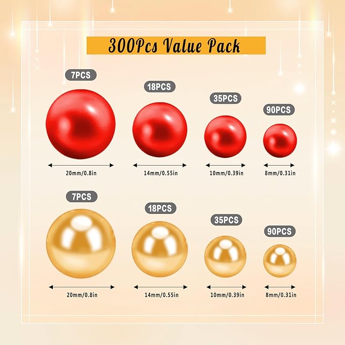 300Pcs Pearl Vase Filler, Candle Centerpieces, Wedding Birthday Party Home - Image 2