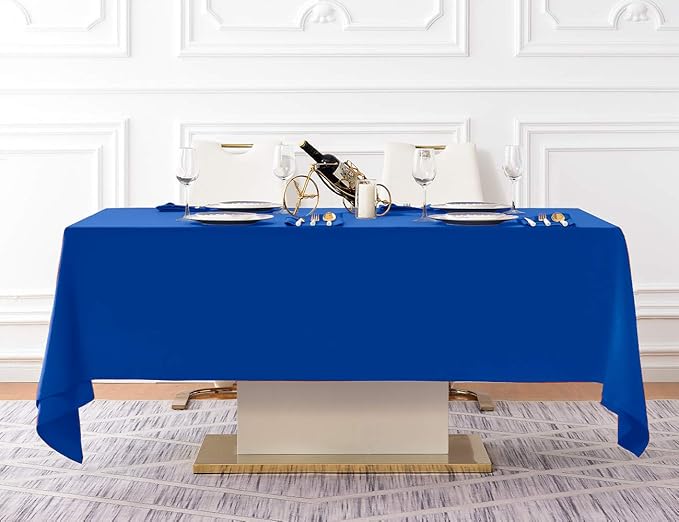 Surmente Blue Tablecloth 60 x 102-inch Rectangular Polyester Table Cloth - Image 6