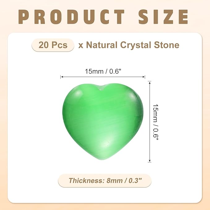 PATIKIL 20 Pcs Natural Heart Shaped Crystal Stone, 0.6 Inch Mini Polished Love - Image 2