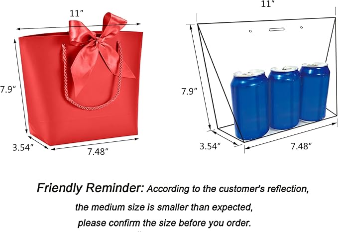 HUAPRINT Gift Bags with Handles, 7.48×3.54×7.9 inches, Party Favor Bags with - Image 2