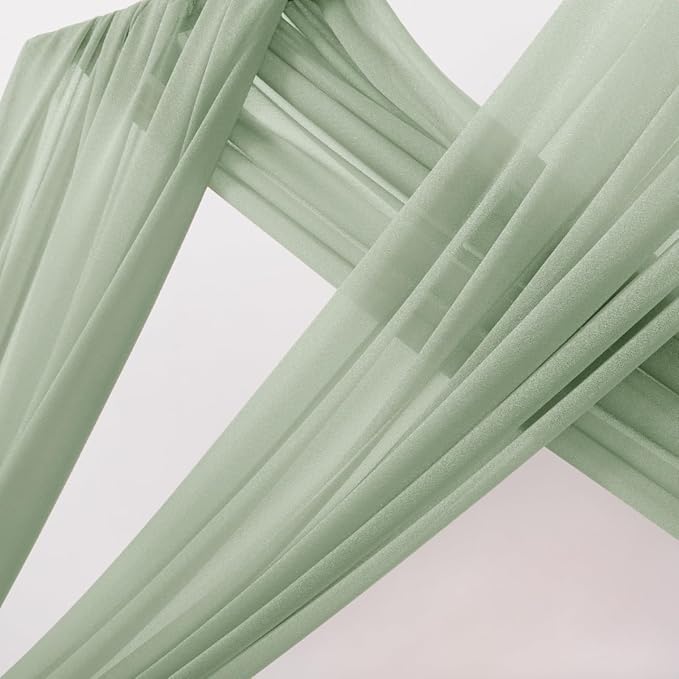 MLMC Sage Green Wedding Arch Draping Fabric 1 Panel 29" x 20 FT Extra Long - Image 3