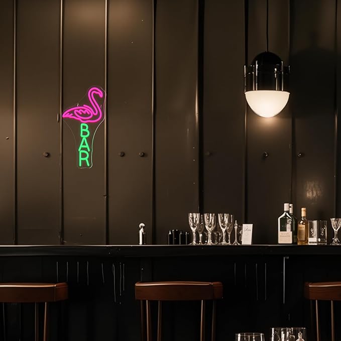 Lucunstar Flamingo Bar Neon Sign, LED Light Up Sign - Image 7