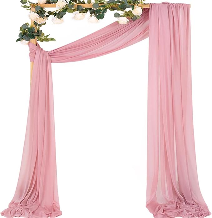MLMC Dusty Rose Wedding Arch Draping Fabric 1 Panel 29" x 20 FT Extra Long by MLMC
