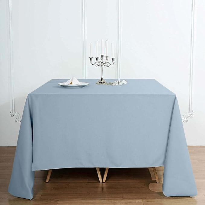 Efavormart 90" Dusty Blue Wholesale Linens Polyester Square Linen Tablecloth by efavormart