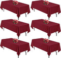 Burgundy 6 Pack Polyester Table Cloth 60 x 102 Inch, Rectangle Tablecloths by TableClothAndTableRunner