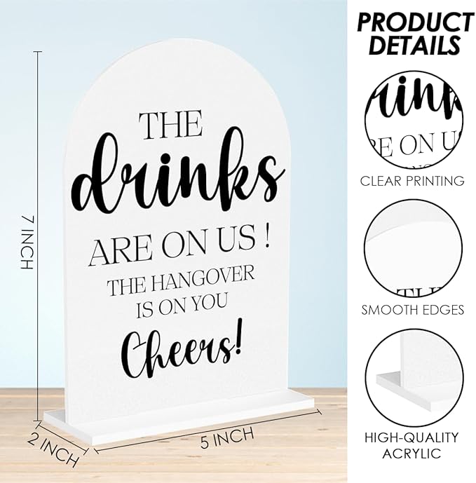 The Drinks are on Us Sign, Open Bar Signs, Wedding Engagement Bridal Shower - Image 2