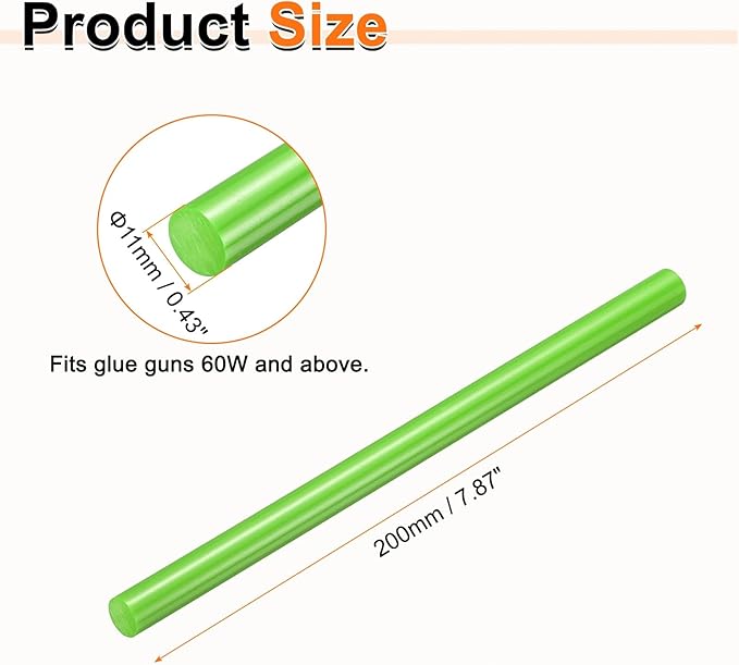HARFINGTON 10pcs Hot Glue Sticks 0.43" Dia x 7.87" Long EVA Mini Hot Melt - Image 2