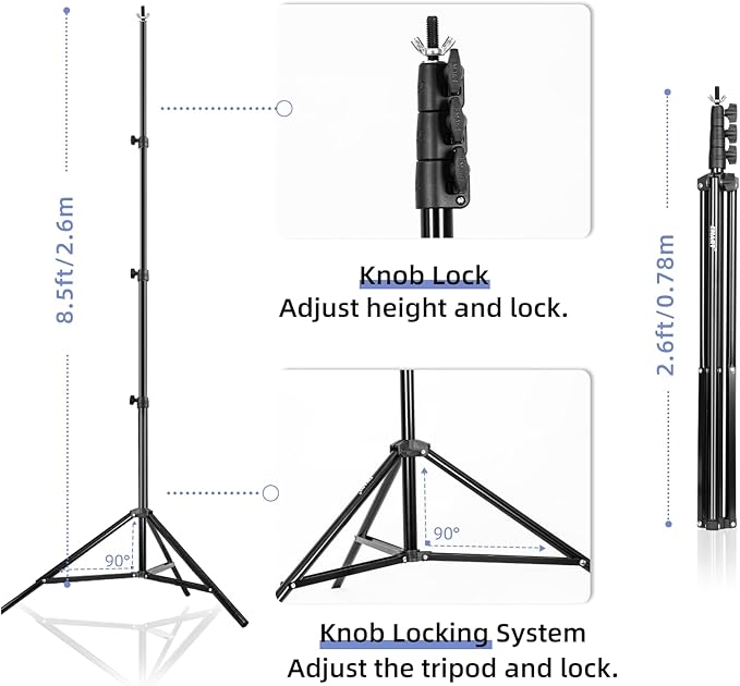 EMART Photo Video Studio Backdrop Stand Kit, 8.5x10ft Adjustable Photography - Image 3