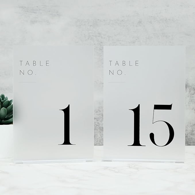 JINMURY Frosted Wedding Table Numbers 1-15 by JINMURY