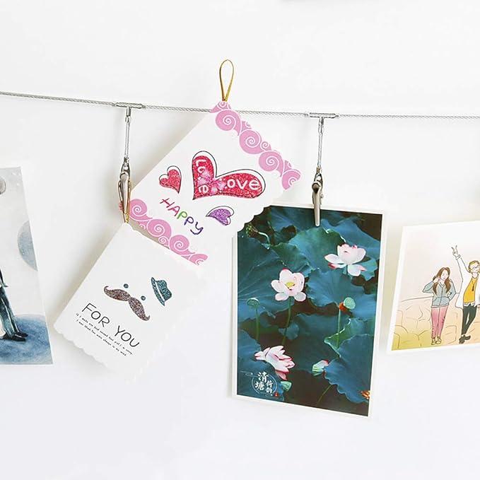 Multi-Purpose Steel Wall Hanging Photo Display Cable Wire Rod String - Image 3