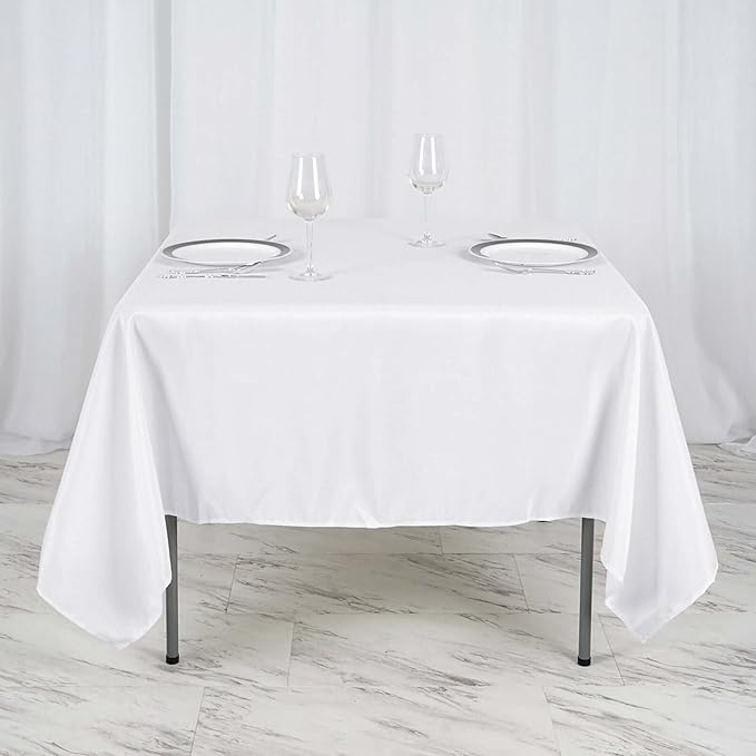 Efavormart Premium Polyester Square Table Overlay 70"x70" White by efavormart