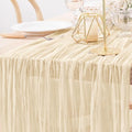 MLMW Beige Table Runner Cheesecloth Boho Gauze Rustic Cheese Cloth Table Runner by MLMW