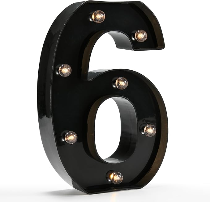 OYCBUZO Light Up Black Alphabet Marquee Number Sign LED Marquee Number Lights by OYCBUZO