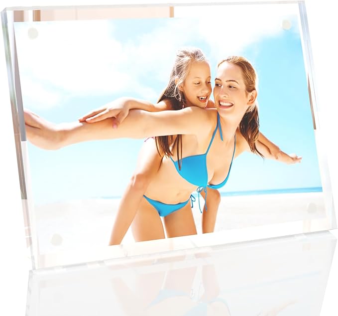 HELPLEX Picture Frames, 1 Pack 4x6 inch Acrylic Picture Frame Clear 4 x 6 Photo by HELPLEX