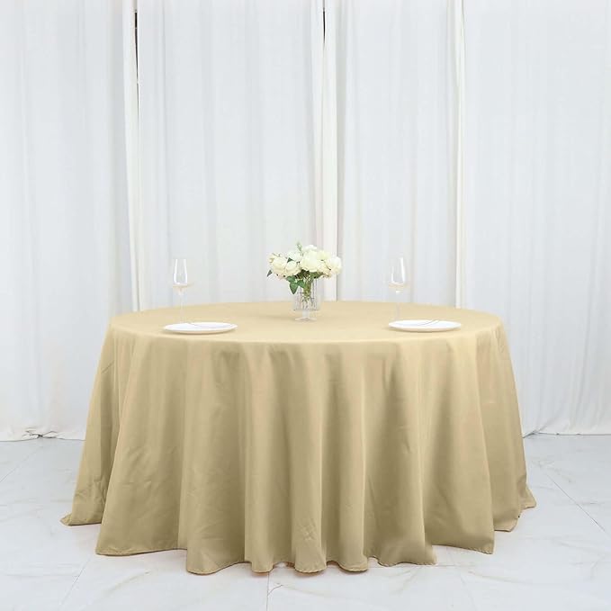 Efavormart Round Tablecloth, 132 Inch Stain & Wrinkle Resistant Washable Table - Image 3