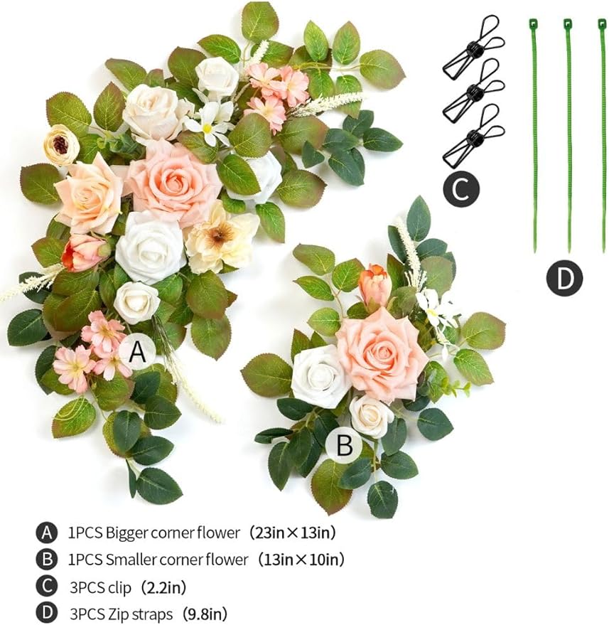 Wedding decor Welcome Sign Flower Backdrop Garland - Image 3