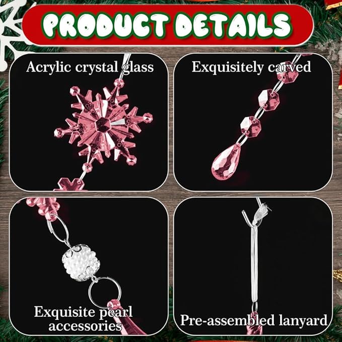 Lanpn 26 Pcs Christmas Ornaments Crystal Christmas Tree Decoration, Hanging - Image 4
