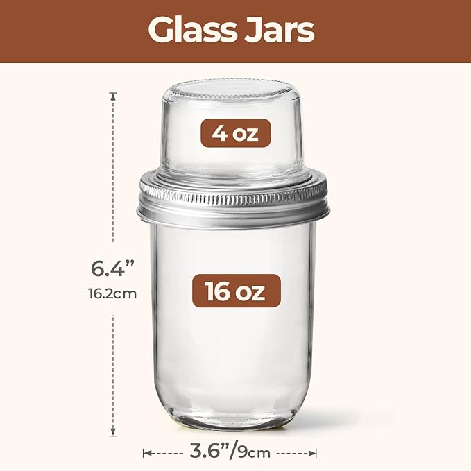 ComSaf 2-Pack 20 oz Overnight Oats Containers - Image 5