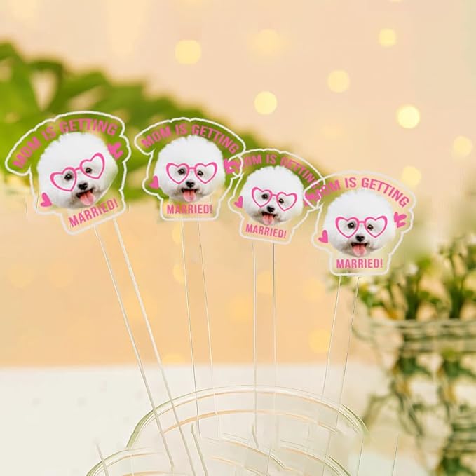 Custom 50 Pcs Double-Sided Wedding Pet Stir Sticks, Personalized Dog Cat Stir - Image 2