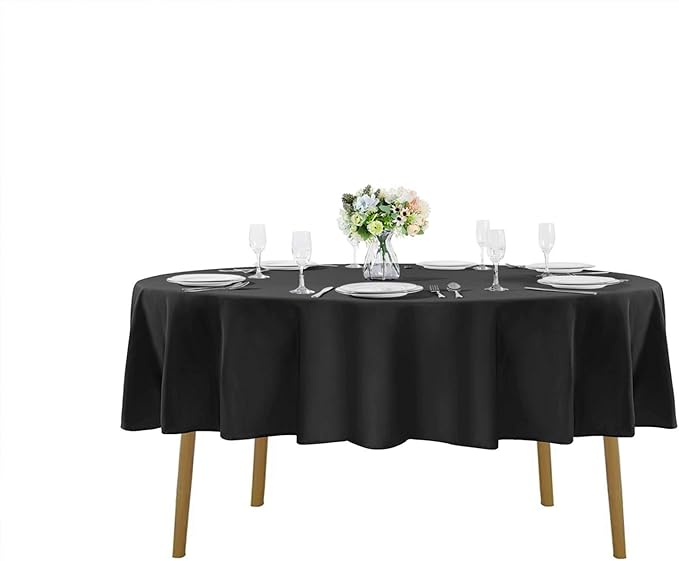 90 inch Round Tablecloth Washable Polyester Table Cloth Decorative Table Cover by Cupuamon