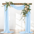 Light Blue Elegant Arch Draping Fabric 2 Panels Outdoor 29" × 20Ft Sheer by Santaben