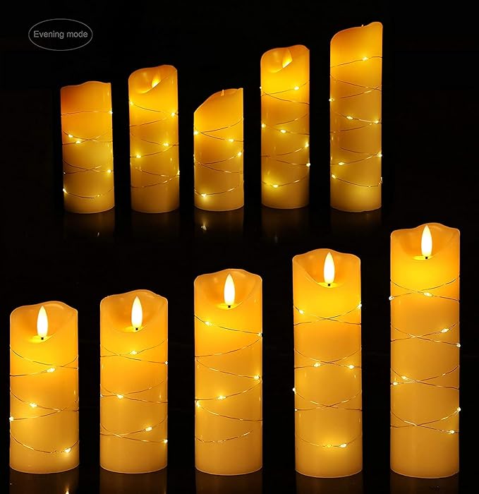 danip flameless Candle, with Embedded String Lights, 5-Piece LED Candles - Image 4