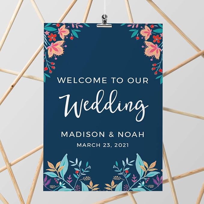 Andaz Press Personalized Extra Large Wedding Easel Board Party Sign, 12x18-inch - Image 2